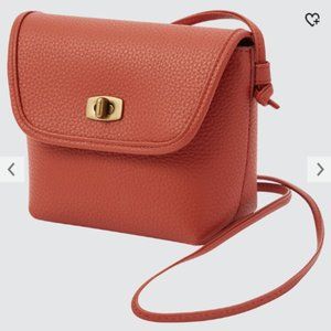 Uniqlo Faux Leather Box Mini Shoulder Bag Orange